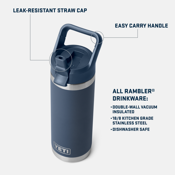 Yeti Rambler 532 ml Bottle with Colour-Matched Straw