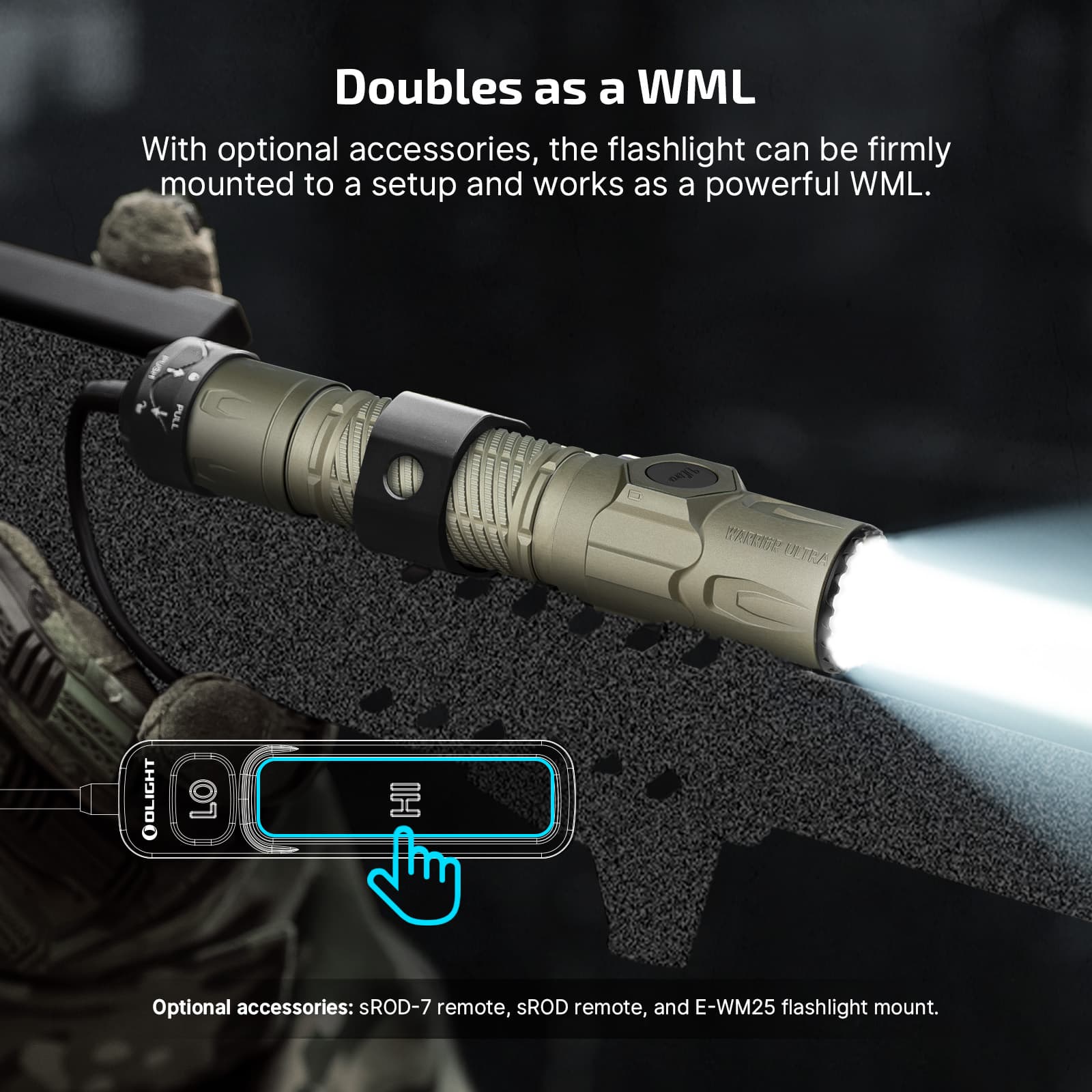 Olight Warrior Ultra 2500 Lumens Tactical Flashlight with OAL Material