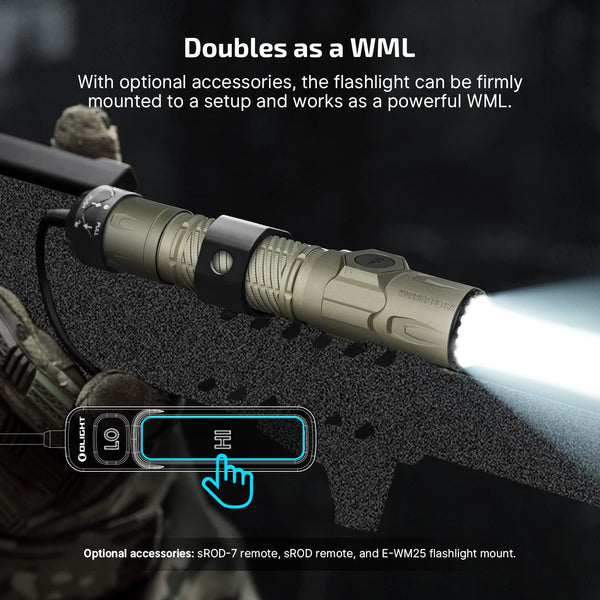 Olight Warrior Ultra 2500 Lumens Tactical Flashlight with OAL Material