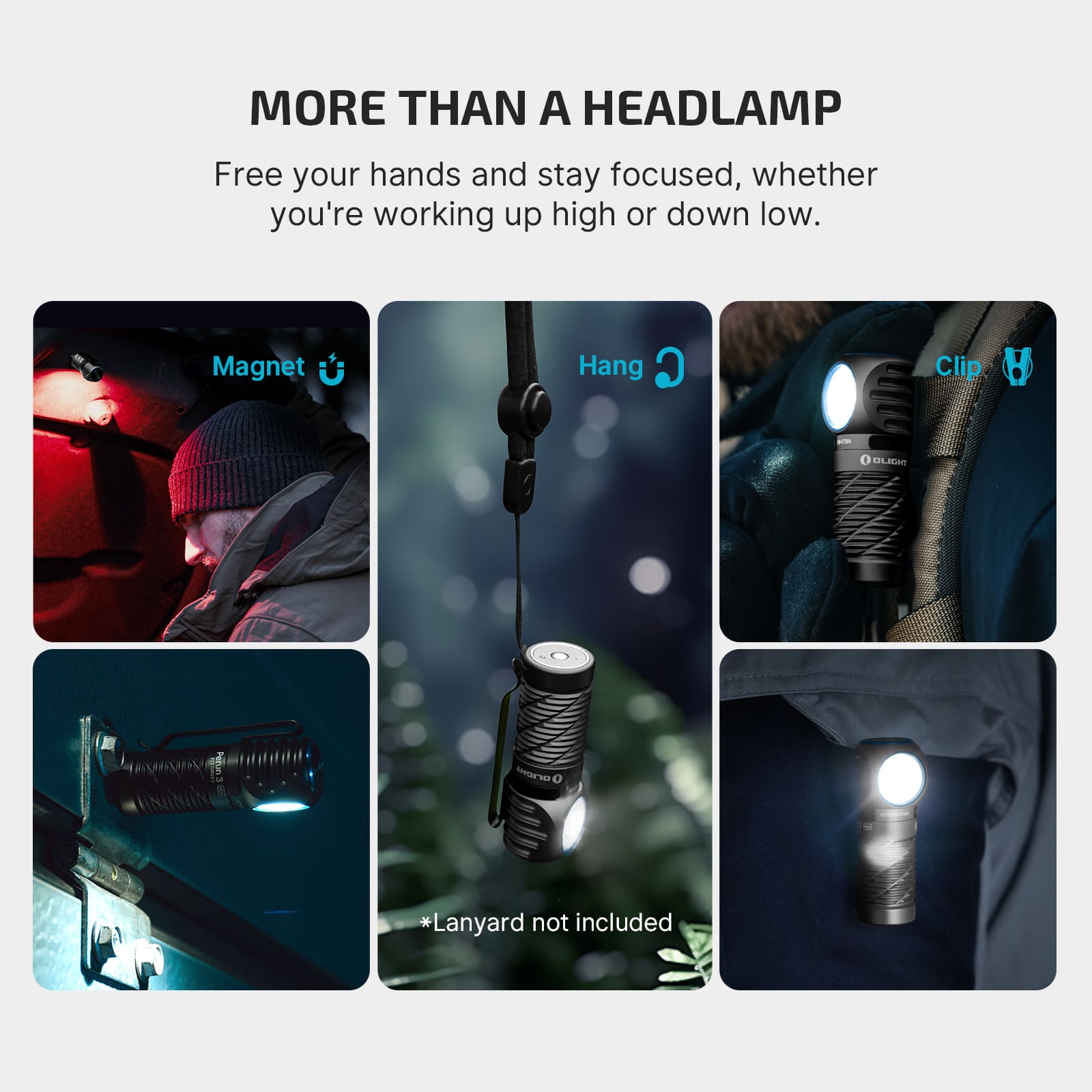 Olight Perun 3 Mini Headlamp & Flashlight with Red and White Light