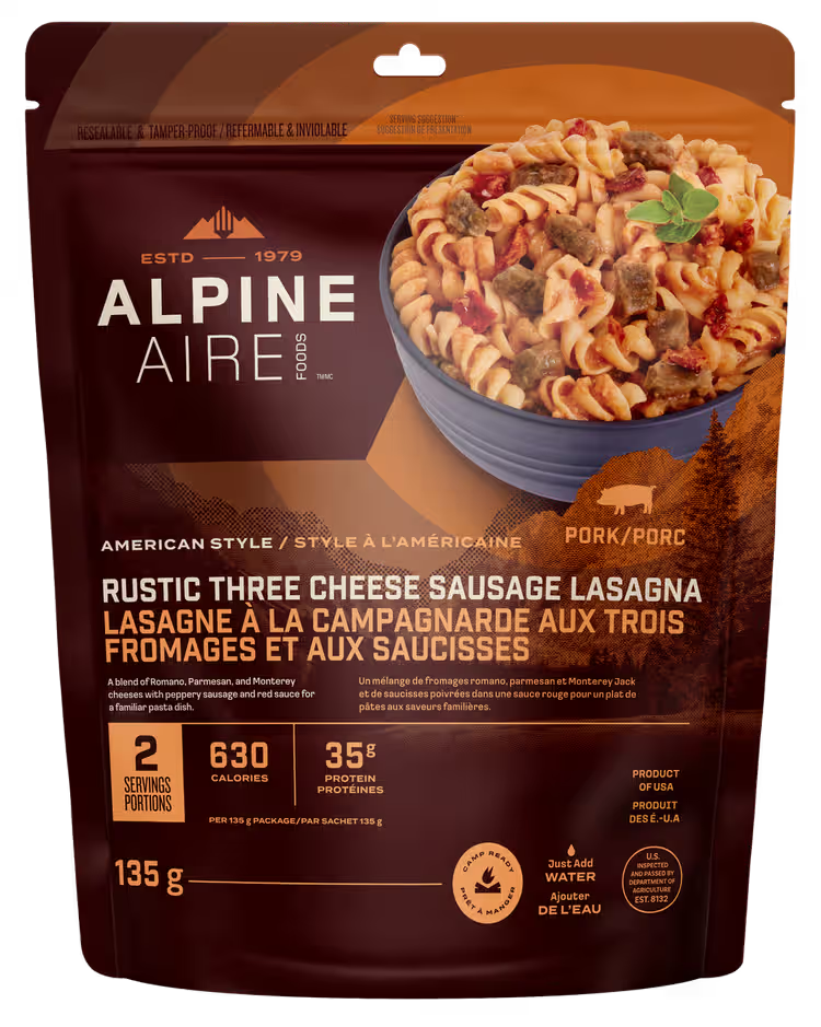 AlpineAire Rustic Three Cheese Sausage Lasagna - 2 Servings