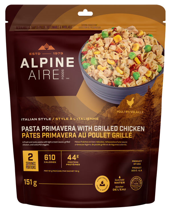 AlpineAire Foods Pasta Primavera with Grilled Chicken