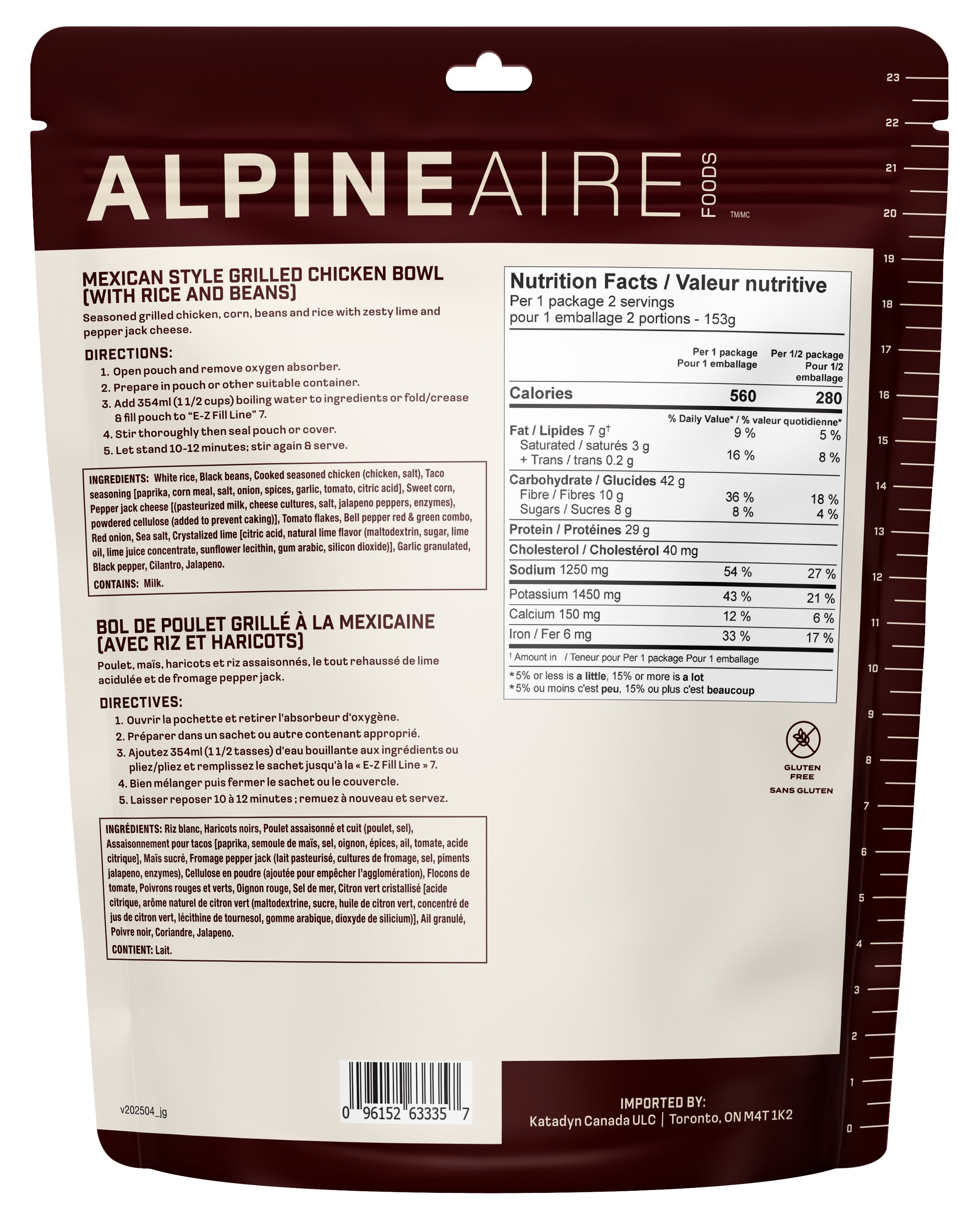 AlpineAire Mexican-Style Grilled Chicken Bowl - 2 Servings