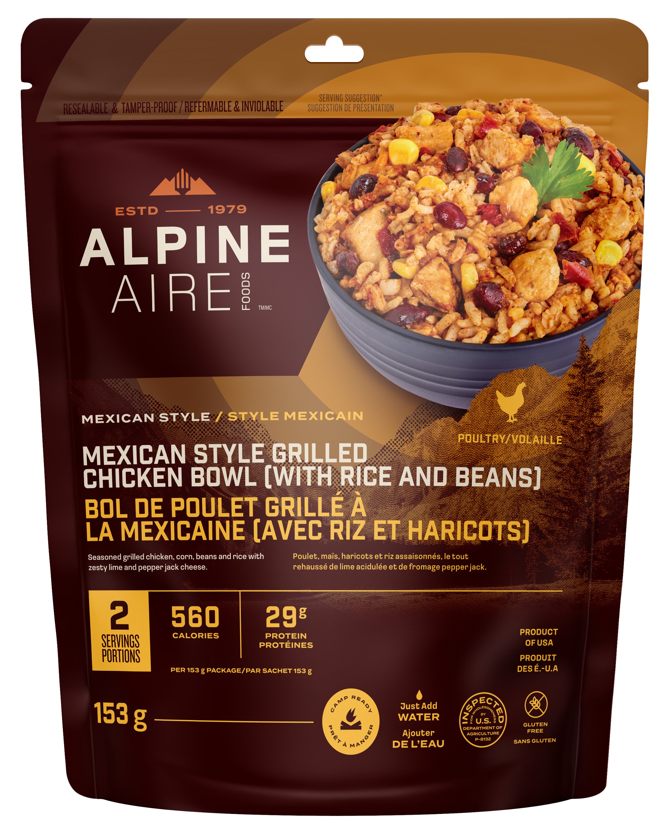 AlpineAire Mexican-Style Grilled Chicken Bowl - 2 Servings