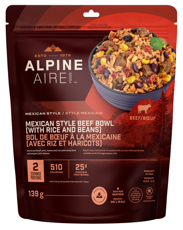 AlpineAire Mexican-Style Beef Bowl ( With Rice and Beans)- 2 Servings