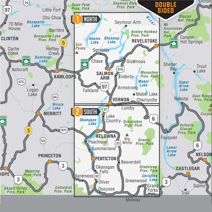 BRMB Okanagan Valley & Shuswap BC Waterproof Map 3rd Ed.