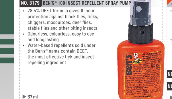 Bens 100 Insect Repellent Spray 37ml