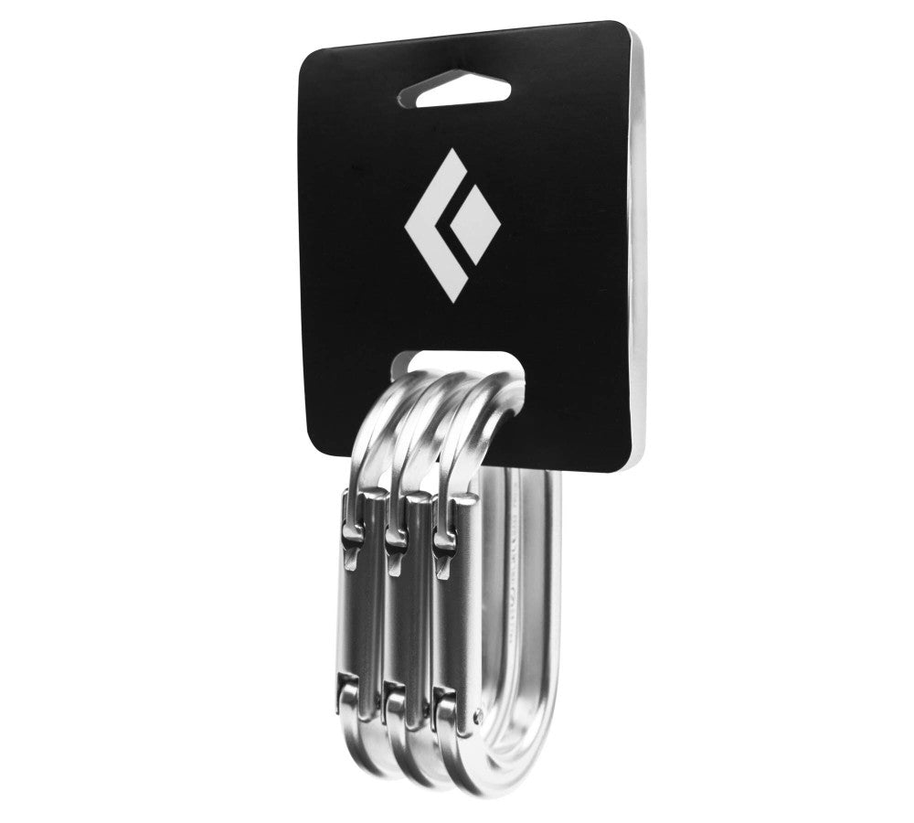 Black Diamond Oval Keylock Carabiner 3-Pack