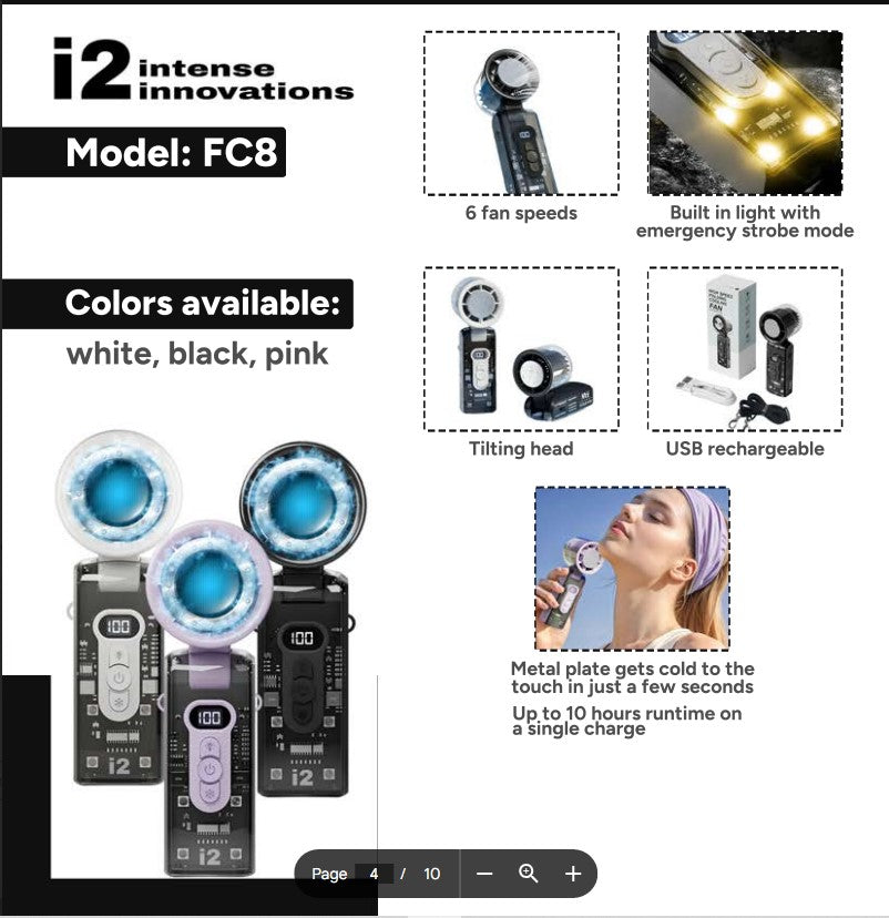 i2 Handheld Fan with Refrigeration Plate