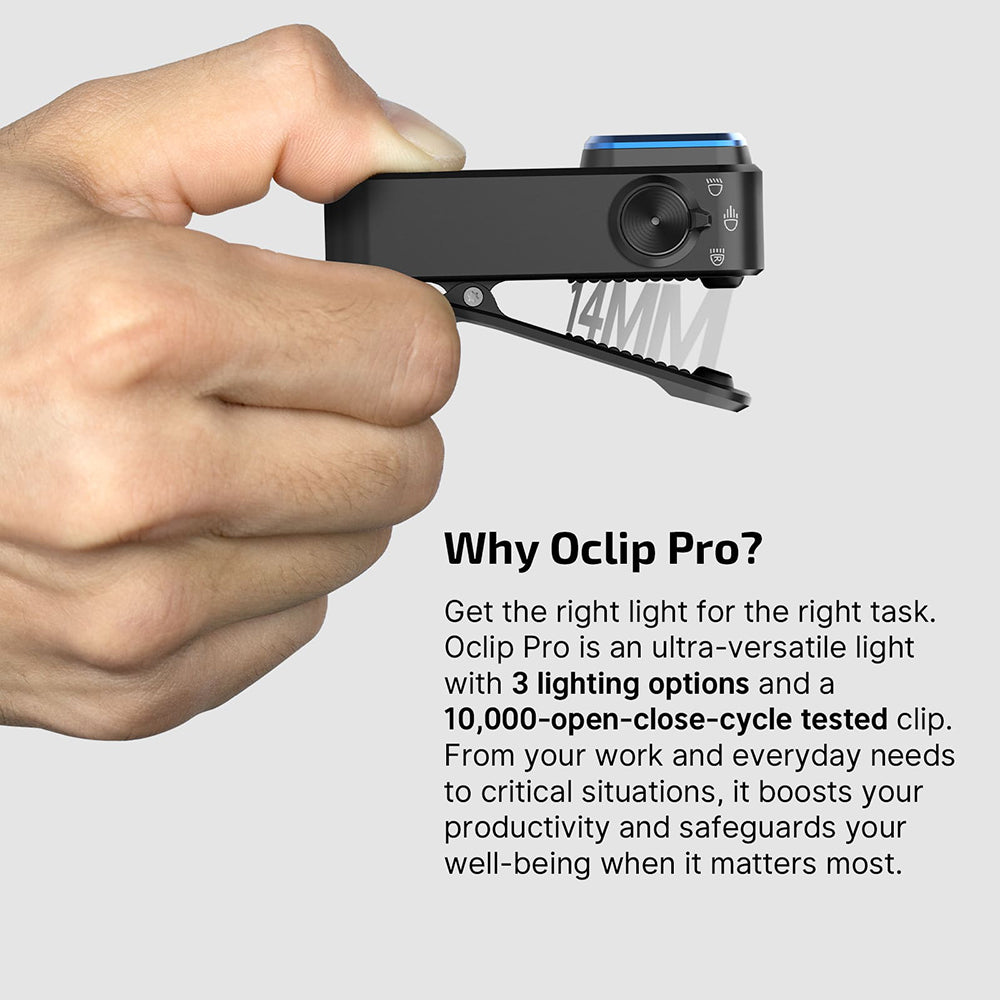 Olight Oclip Pro Clip Light with Floodlight, Spotlight and Red Light