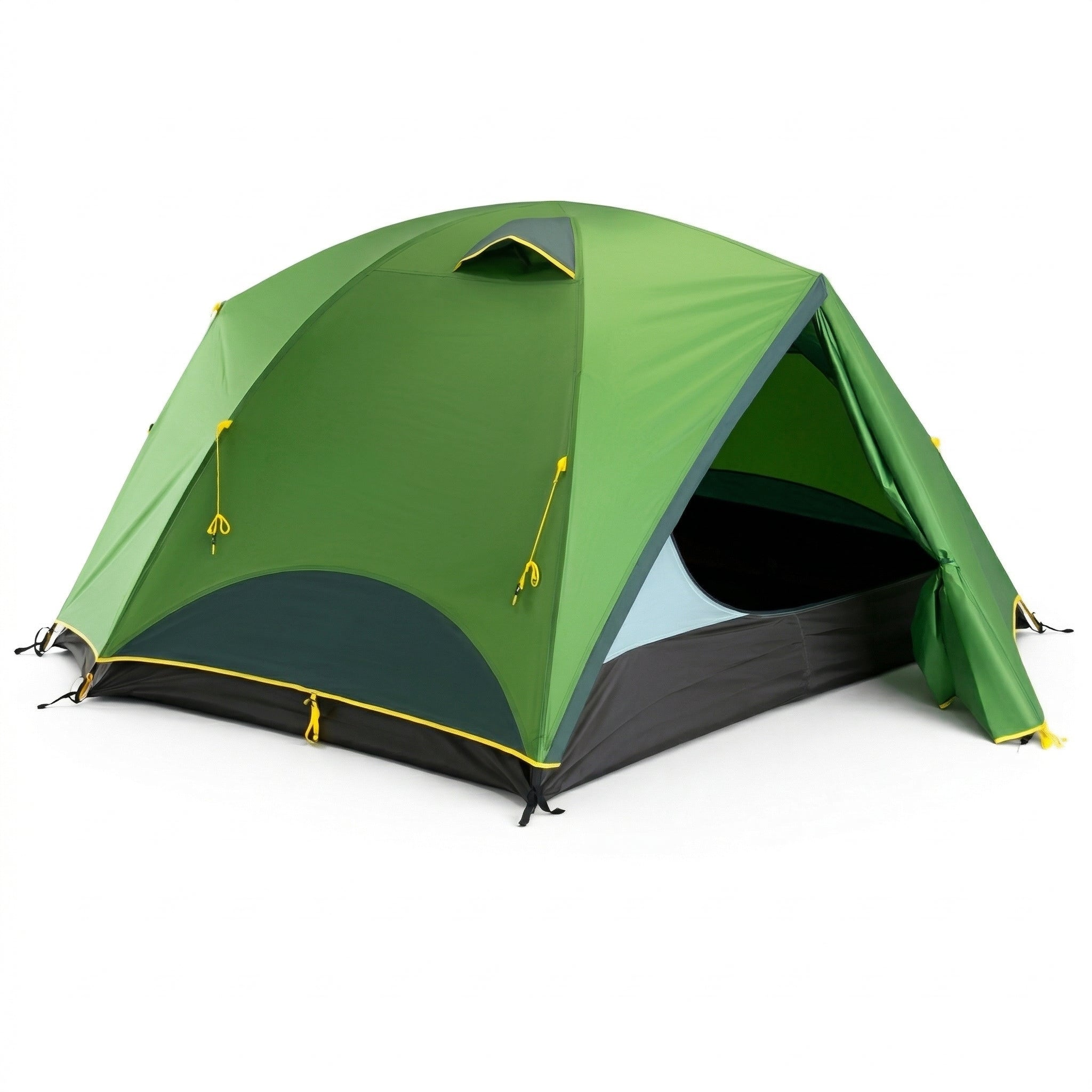 Mountainview ECO 4 Person Tent – open rainfly with front vestibule extended