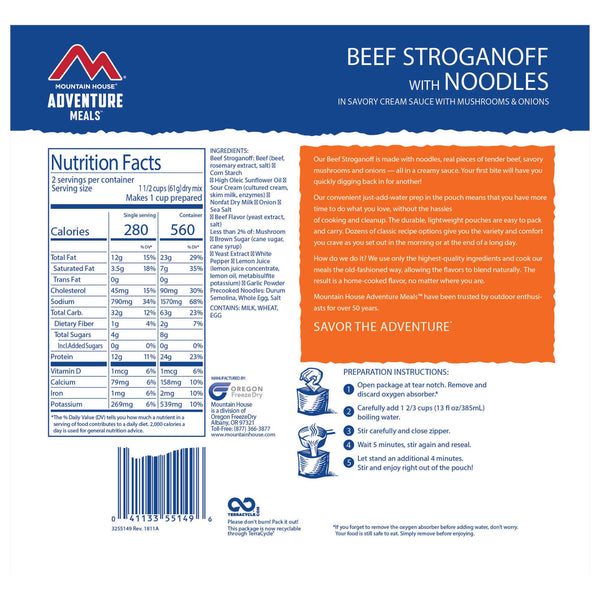 Mountain House Beef Stroganoff with Noodles 2021
